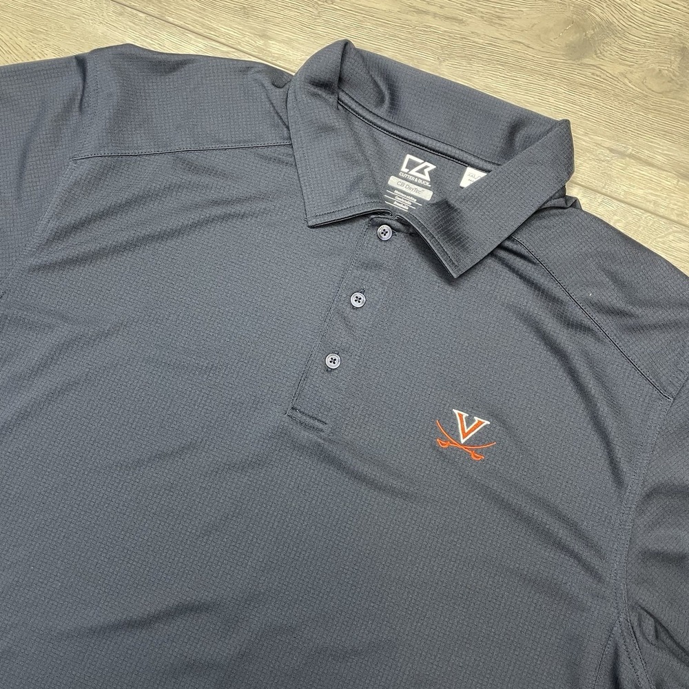Virginia Cavaliers Cutter & Buck Polo Shirt Blue Men Sz XXL Frat Preppy